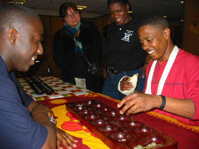 Fernando Tavares having a game with Seth Bonti 