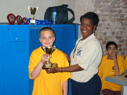 Player receiving prize