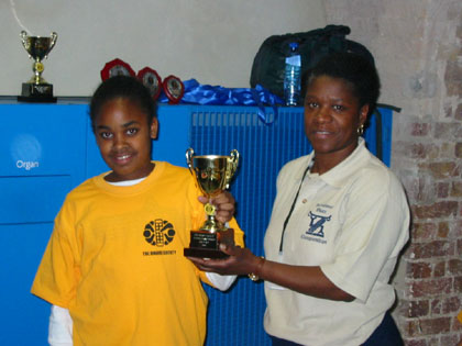 Player receiving prize