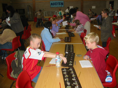 Younger players from primary competition having  a game. 