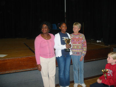Jordan-Marie Caton receiving prize for being the 2004 Secondary division Champion 
