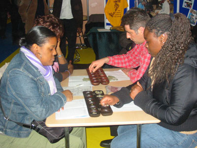 Lorna & Maria starting a game.