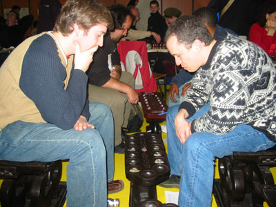 Robert & Salva playing a game