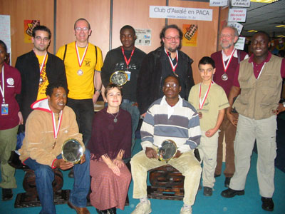 Players with Eurielle Desavy of S.E.M.E.C organisers of the Festival de Jeux