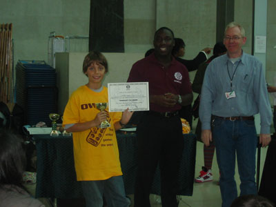 George Dyson receiving his prize & certificate.