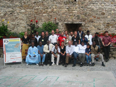 Group photo of the Oware contingent taken in the grounds of the Swiss Museum of Toys. 