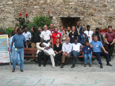 Group photo of the Oware contingent taken in the grounds of the Swiss Museum of Toys. 