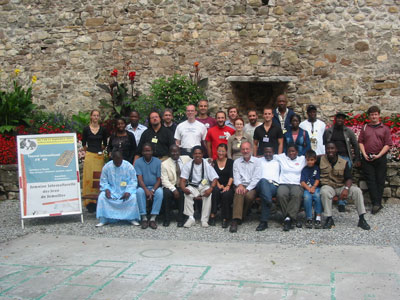 Group photo of the Oware contingent taken in the grounds of the Swiss Museum of Toys. 