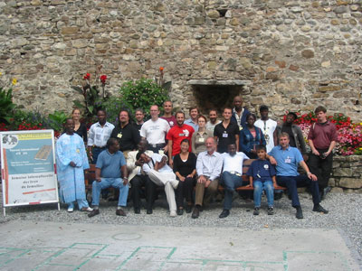 Group photo of the Oware contingent taken in the grounds of the Swiss Museum of Toys. 